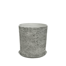 STONE POLYRESIN ΚΑΣΠΩ ΜΕ ΠΙΑΤΟ ΓΚΡΙ ΦΘΑΡΜΕΝΟΣ ΒΡΑΧΟΣ ΜΕΣΑΙΟ - Φ35x36cm