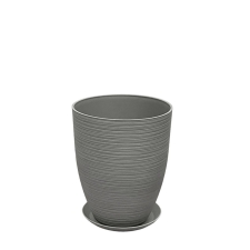 STONE POLYRESIN ΚΑΣΠΩ ΜΕ ΠΙΑΤΟ ΓΚΡΙ ΠΑΛΙΟ ΠΗΛΙΝΟ ΜΙΚΡΟ - Φ28x34.5cm