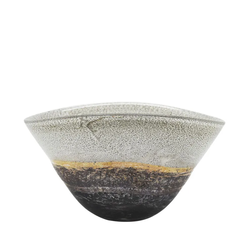 ΜΠΩΛ ΑΠΟ ΦΥΣΗΤΟ ΓΥΑΛΙ ΟΒΑΛ ΜΠΕΖ/ΜΕΛΙ & ΓΚΡΙ ΜΑΡΜΑΡΟ - 37x27x19cm 2/ΚΙΒ