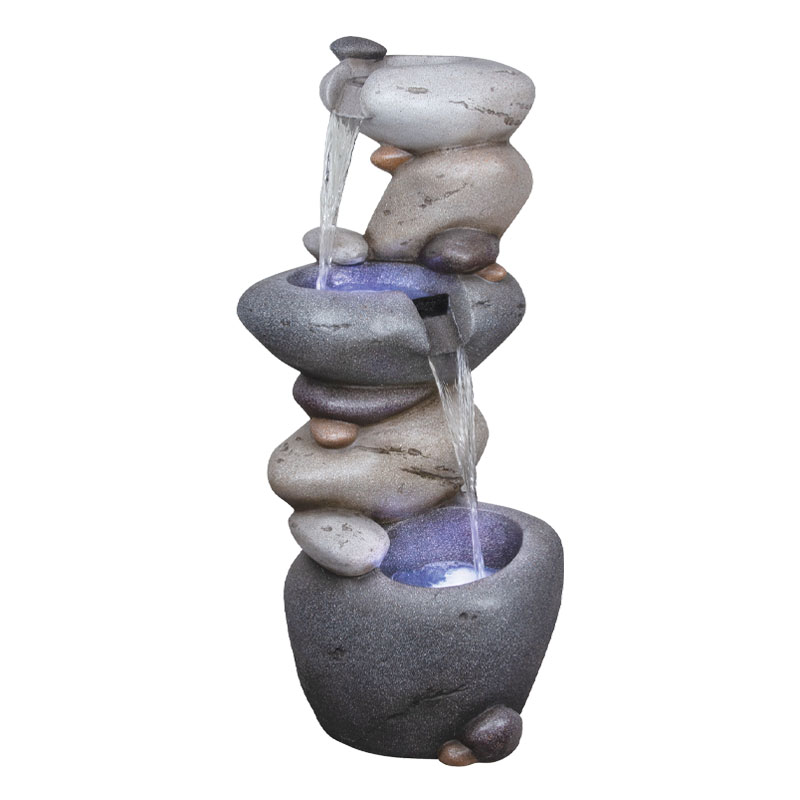 ΕΠΙΔΑΠΕΔΙΟ ΣΥΝΤΡΙΒΑΝΙ ΔΙΑΚΟΣΜΗΣΗΣ ΓΚΡΙ ΜΕ ΦΩΣ ΠΕΤΡΕΣ 3 ΕΠΙΠΕΔΑ - 47x35x100cm 1/ΚΙΒ